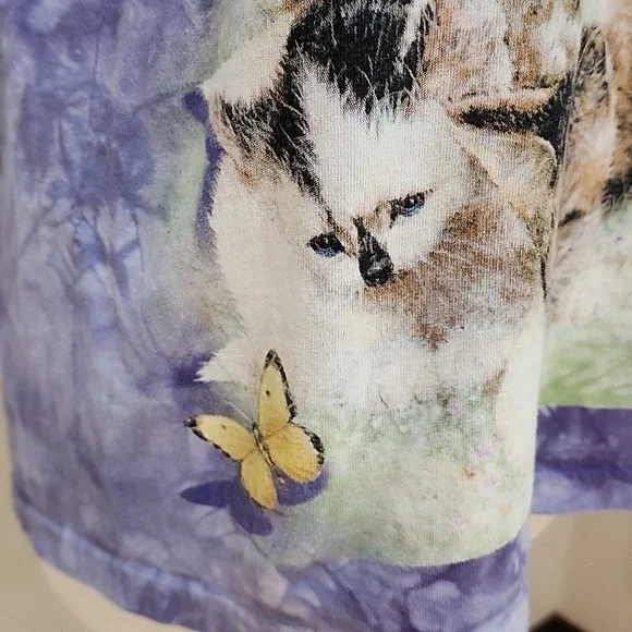 The Mountain 10 Kittens Classic Cotton T-Shirt Unisex size Medium Tie Dye Purple - Picture 5 of 10